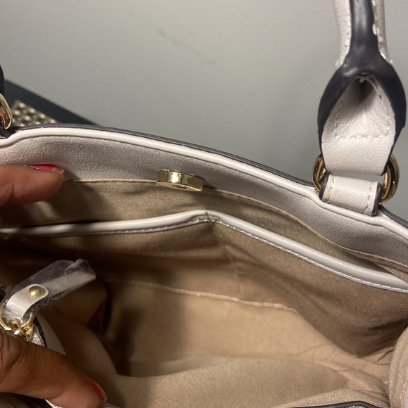 Nanette Lepore Logo Stripe Satchel In Mesh Tote - Picture 5 of 12